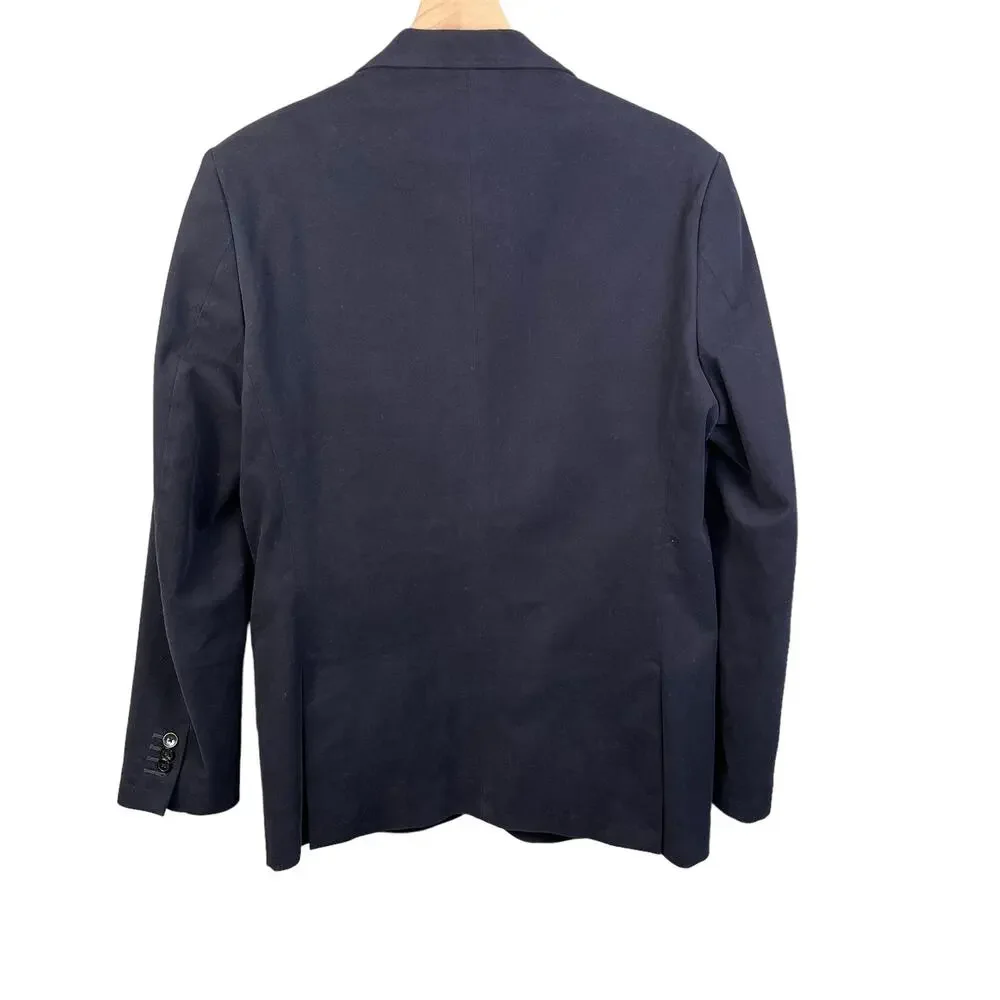Pedro Del Hierro Men Blazer Navy Blue Causal Double‎ Pockets Lightweight US 52